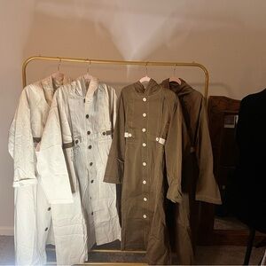 Stylish Women's Cream and Brown Coat